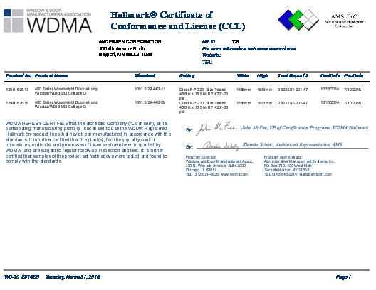 PR CERTIFICATE FL1091 R17 C CAC FL1091 CCL WDH3862 C IG