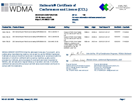 PR CERTIFICATE FL1097 R14 C CAC CCL AWS ISPD6080AS