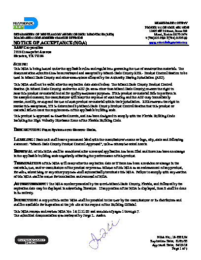 PR CERTIFICATE FL1493 R4 C CAC 18-0222.04 RECOVER