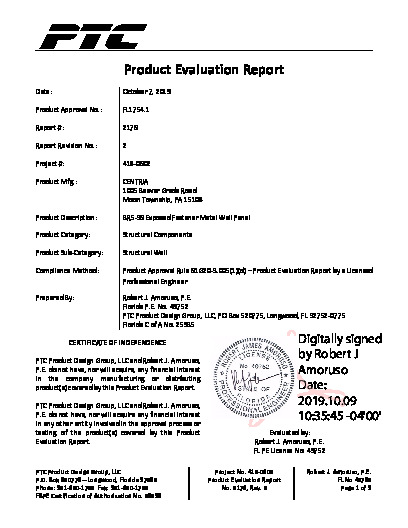PR TECH DOCS FL1754 R6 AE PER 2176 REV2 418-0602 BR5-36 EXPOSED FASTENER METAL WALL PANEL APPENDICES SS