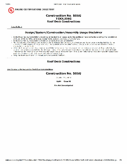 PR CERTIFICATE FL1832 R12 C CAC CONSTRUCTION NO 506G MAXIMA .032 ALUMINUM