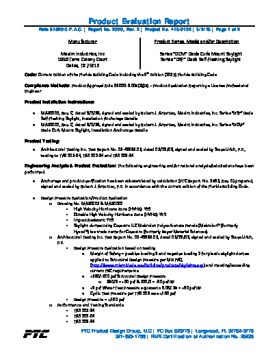 PR TECH DOCS FL2418 R11 AE PER2000 REV2 418-0102 MAX0001-DSF MAX0002-DCM SS