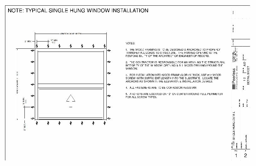 PR Instl Docs FL2717 R6 II FL2717 R6 II TYPICAL SINGLE HUNG NON-IMPACT WINDOW INSTALLATION