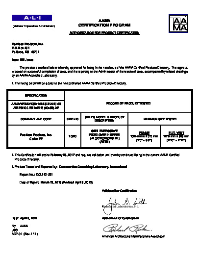 PR CERTIFICATE FL2725 R8 C CAC G221 FX OVER PI - 13