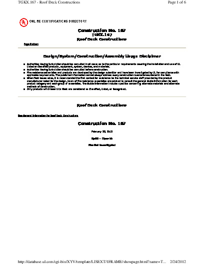 PR CERTIFICATE FL2774 R9 C CAC CONST NO. 167 TGKX.167