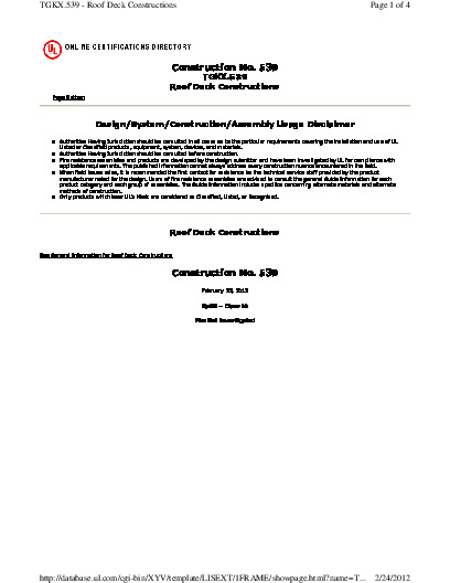 PR CERTIFICATE FL2774 R9 C CAC CONST NO. 539 TGKX.539