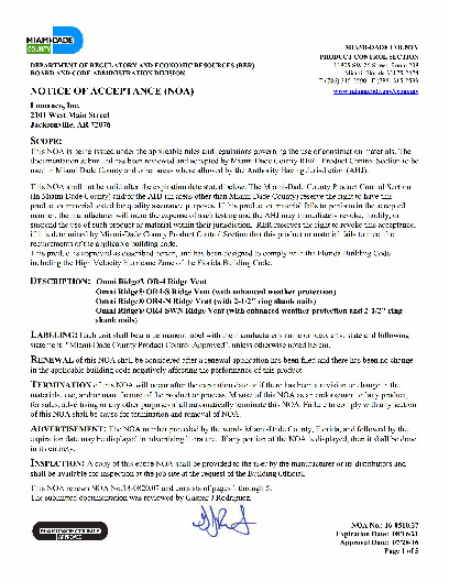 PR INSTL DOCS FL2847 R13 II LOMANCO OR-4 - NOA 16051027