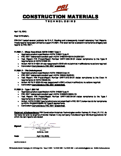 PR TECH DOCS FL2894 R7 TR GAPR-016-02-01 FBC 2017 LETTER - FBC FL2894