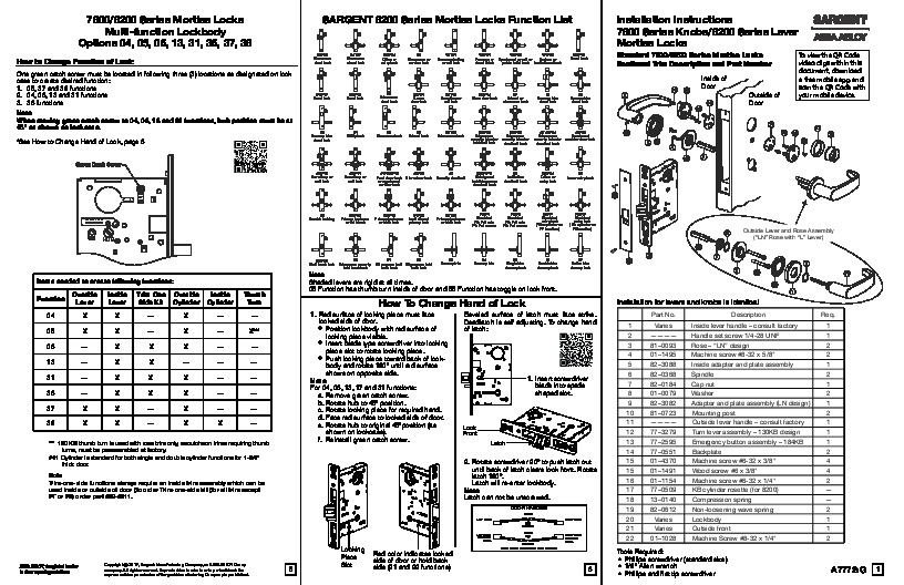 PR Instl Docs FL2998 R10 II FL2998 R9 - A7772-G - 7800, 8200 Series