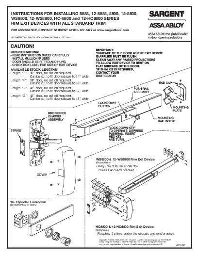 PR Instl Docs FL2998 R13 II FL2998 R9 - A6770P - 8800 Exits