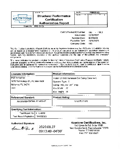 PR CERTIFICATE FL330 R18 C CAC CERTIFICATION CA640 2020