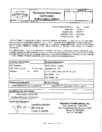 PR CERTIFICATE FL331 R14 C CAC CERTIFICATION FD 5455