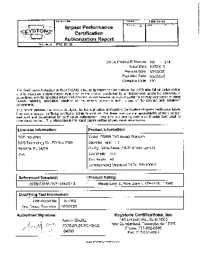 PR CERTIFICATE FL331 R15 C CAC CERTIFICATIONS FD5555 C