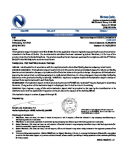 PR Instl Docs FL620 R20 II 2020 04 10 FINAL ER GAF C-A-C FL620-R20