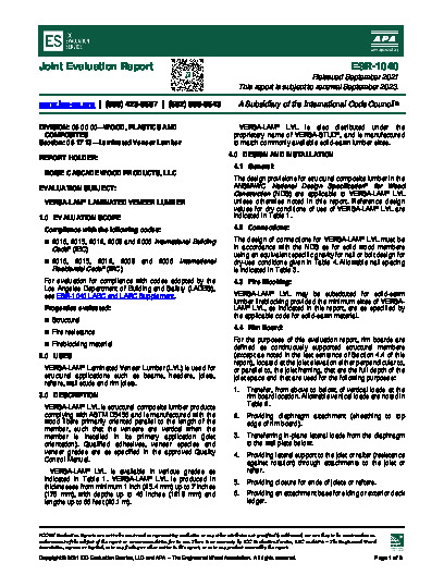 PR TECH DOCS FL1644 R10 AE ESR-1040