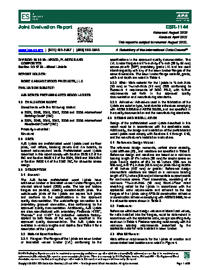 PR TECH DOCS FL1645 R7 AE ESR-1144
