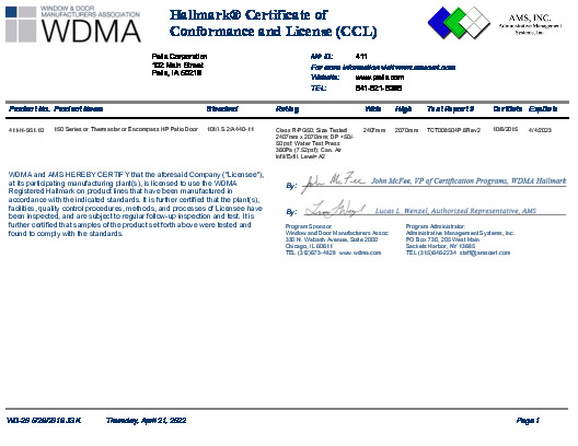 PR CERTIFICATE FL1824 R11 C CAC CCL- 411-H-951.10