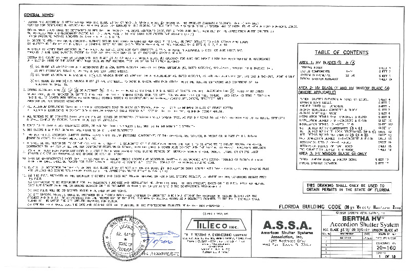 PR INSTL DOCS FL1850 R13 II H.V. ACCORDION SHUTTER SYSTEM BLADE 3 INSTALLATION INSTRUCTIONS HVHZ