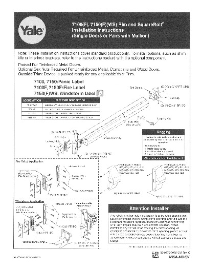 PR INSTL DOCS FL3063 R12 II 7150(F)WS INSTINSTRUC
