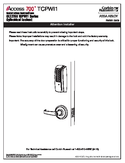 PR INSTL DOCS FL3067 R10 II FM323-CL33700TRIM