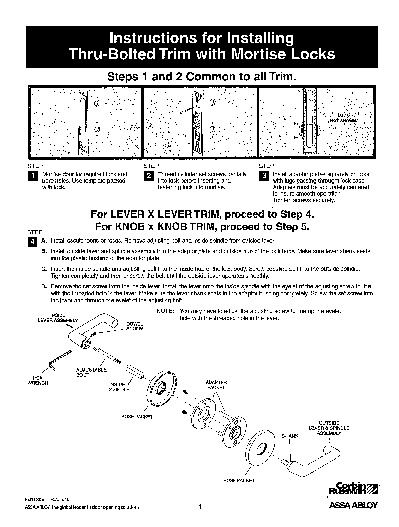 PR INSTL DOCS FL3067 R12 II ML2000MORTISEINSTINSTRUC