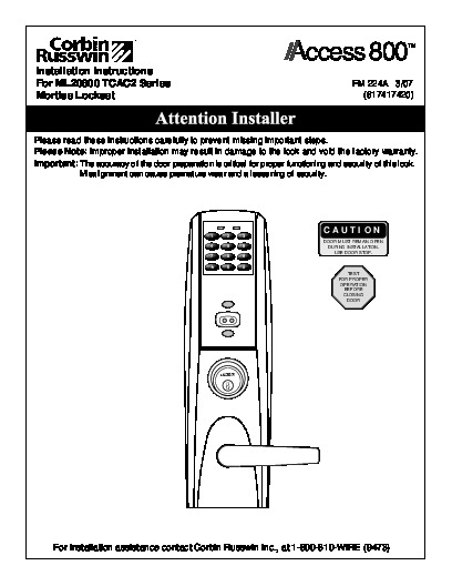 PR INSTL DOCS FL3067 R7 II FM224-ML20800