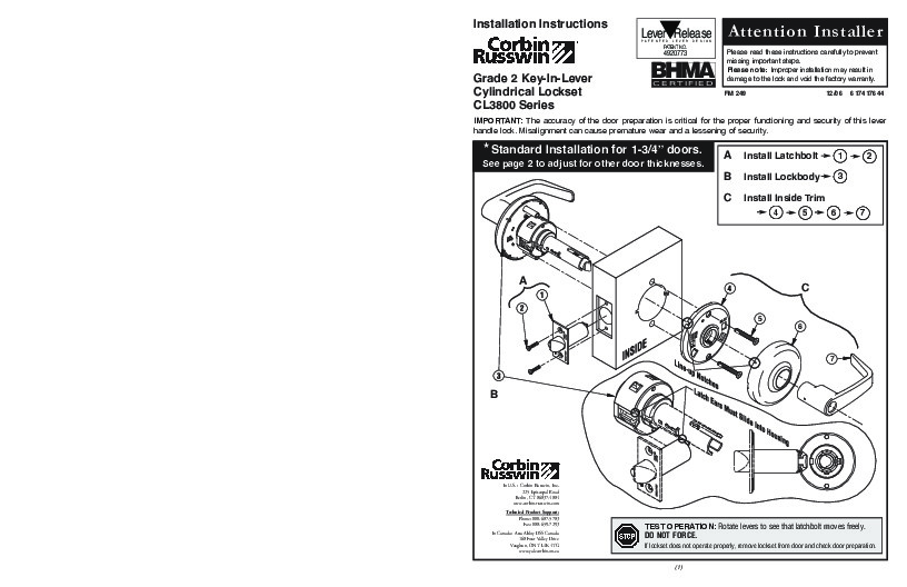 PR Instl Docs FL3067 R7 II FM249CL3800InstInstruc