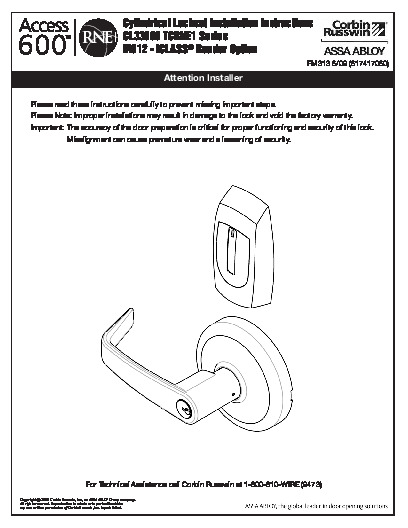 PR INSTL DOCS FL3067 R8 II FM313-CL33600TRIM