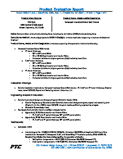 PR TECH DOCS FL3155 R6 AE PER 2589 REV1 VERSAWALL PANEL APPENDICES SS