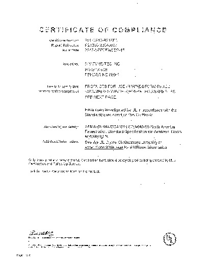 PR CERTIFICATE FL3299 R8 C CAC 925P CERTIFICATE
