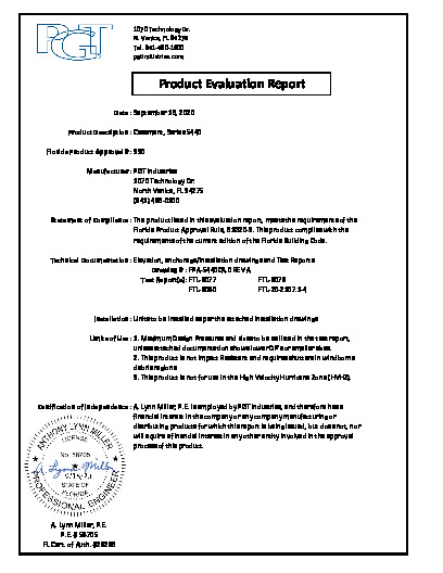 PR TECH DOCS FL330 R19 AE CA-5440 EVALUATION REV A