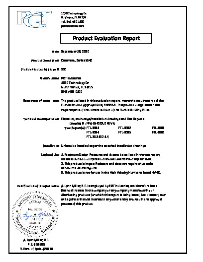 PR TECH DOCS FL330 R19 AE CA-5540 EVALUATION REV A