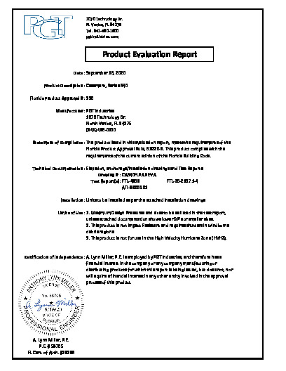 PR TECH DOCS FL330 R19 AE CA-640 EVALUATION REV A