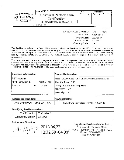 PR CERTIFICATE FL331 R16 C CAC CERTIFICATION - CD290