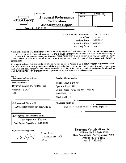 PR CERTIFICATE FL331 R17 C CAC CERTIFICATIONS FD5455 C
