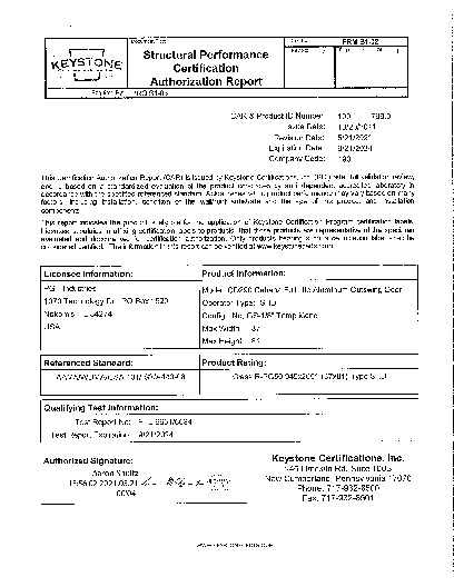 PR CERTIFICATE FL331 R18 C CAC CD290 CERTIFICATIONS 2021