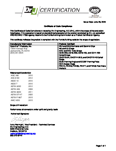 PR CERTIFICATE FL3557 R14 C CAC 190726 0910-01 FPA CERTIFICATE DRJ