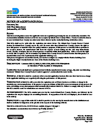 PR CERTIFICATE FL3595 R9 C CAC NOA 20021804