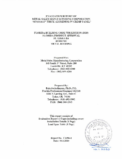 PR TECH DOCS FL11560 R4 AE EVALUATIONREPORTC2396 1