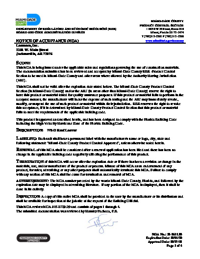 PR CERTIFICATE FL3792 R11 C CAC NOA 18-0615.02