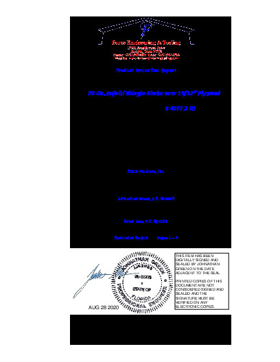 PR Instl Docs FL4077 R7 II FL4077.3 Infiniti Shingle Shake over plywood sealed