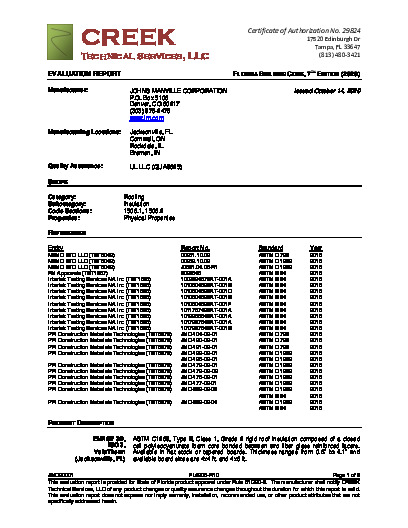 PR Instl Docs FL4205 R10 II JMC20001 2020 FBC Eval Insulation final