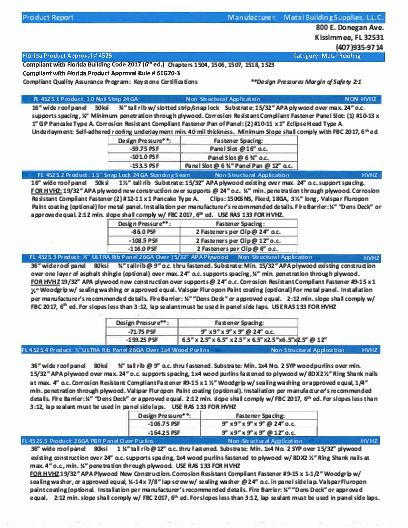 PR Instl Docs FL4525 R4 II FL 4525 Metal Building Supplies 2017 Metal Roofing FINAL-crss