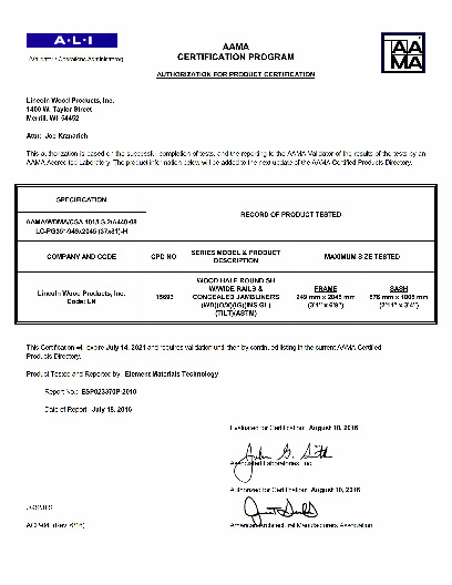 PR CERTIFICATE FL4571 R17 C CAC 32 X 36 WH- SH - WIDE RAIL - CJL
