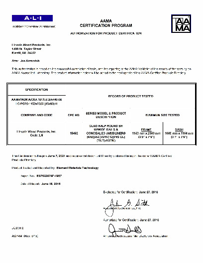 PR CERTIFICATE FL4571 R17 C CAC 40 X 42 CH-SH - WIDE RAIL - CJL