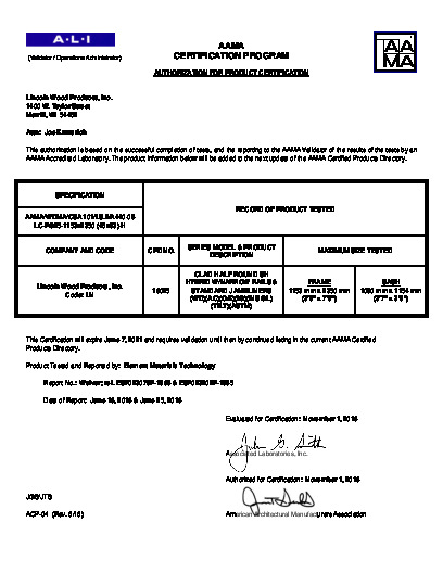 PR CERTIFICATE FL4571 R17 C CAC 40 X 42 CLAD HALF ROUND SH HYBRID W-N RS  STD  J L
