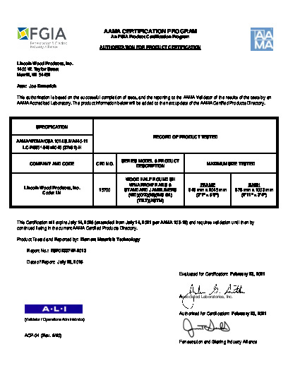 PR CERTIFICATE FL4571 R18 C CAC LINCOLN - WOOD HALF ROUND SH W-N.RS. - STD. J.LS. (2)   FEB. 2021 (EXT.5)