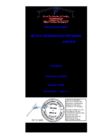 PR Instl Docs FL4595 R6 II FL 4595.10 26 Ga. PBR Panel over Plywood sealed
