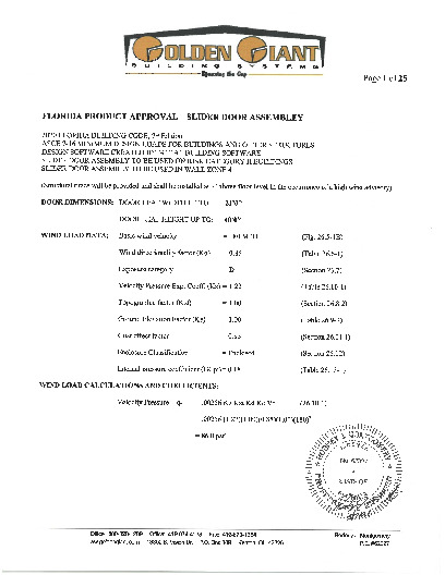 PR TECH DOCS FL4641 R4 AE 2020 FL 4641 GG SLIDER DOOR CALCS-1