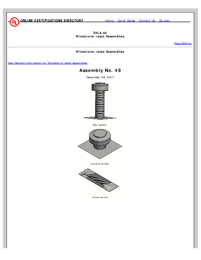 PR CERTIFICATE FL4763 R1 C CAC ZHLA.48 - WINDSTORM-RATED ASSEMBLIES